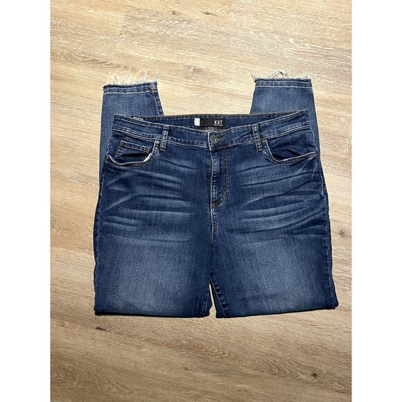 Kut from the Kloth Jeans 16‎ Donna High Rise Ankle Skinny Raw Hem EUC - Picture 2 of 10